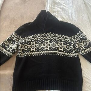 Men’s XL Black and White Cotton Angora, Cashmere Polo Ralph Lauren Sweater